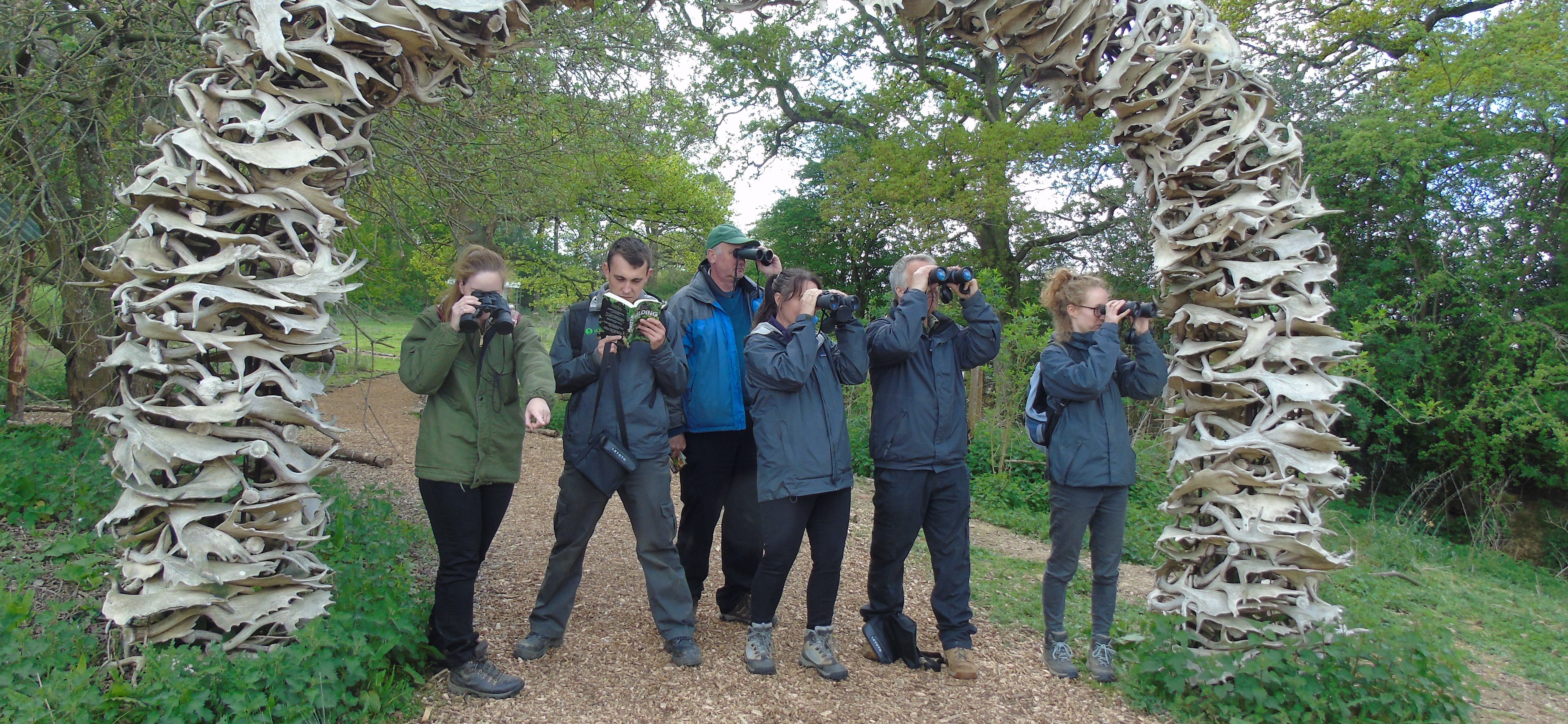 Team with binoculars